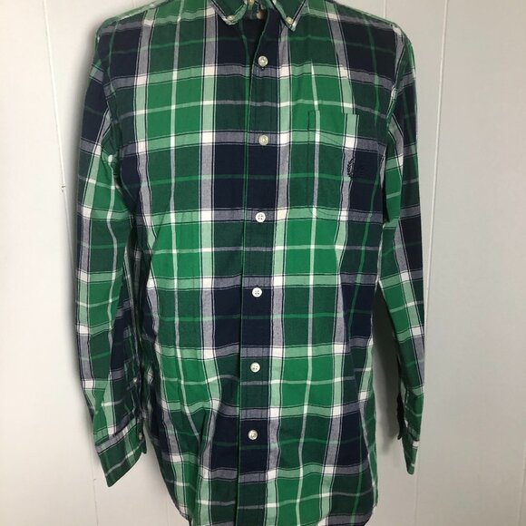 - Mens Green/Blue/White Long Sleeve Shirt. Medium - Picture 2 of 6